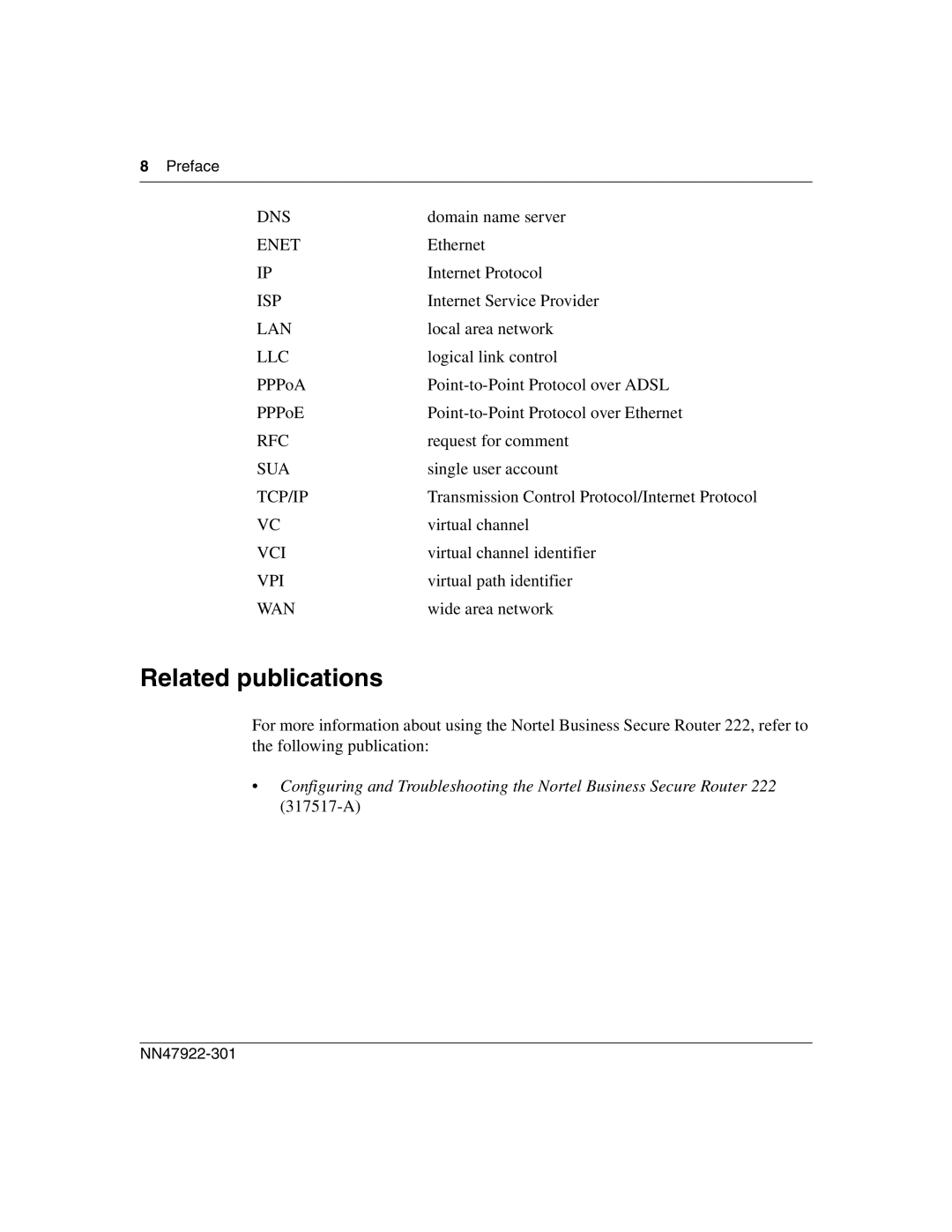 Nortel Networks BSR222 manual Related publications 