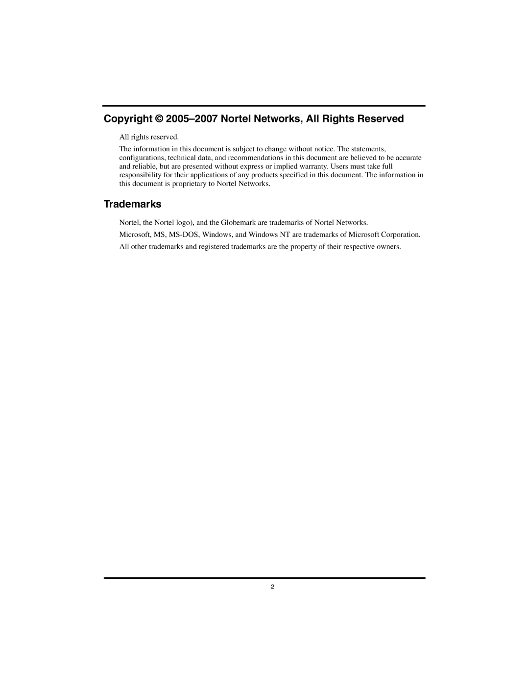 Nortel Networks BST Doorphone manual Copyright 2005-2007 Nortel Networks, All Rights Reserved 