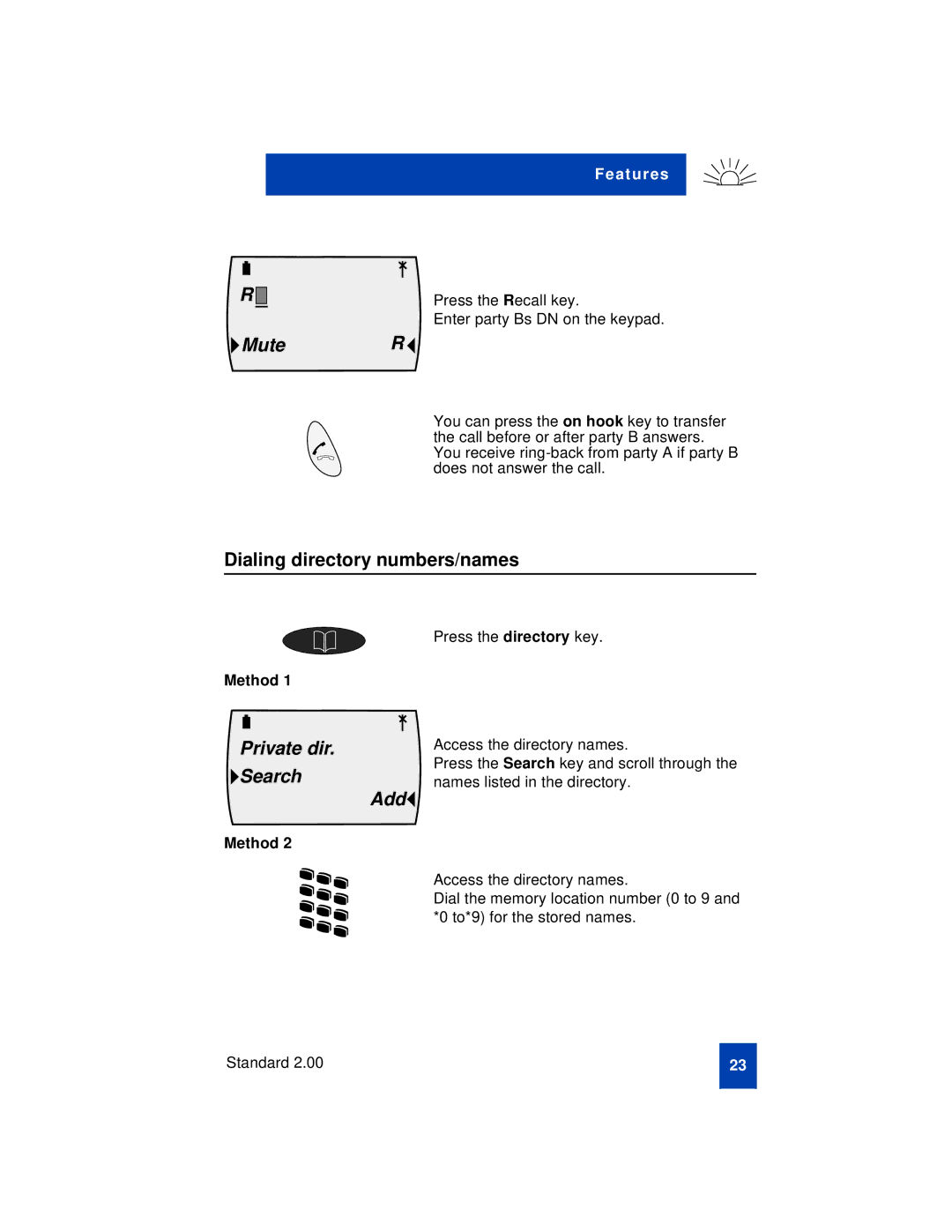 Nortel Networks C4010, C4010Ex, C4020 manual Dialing directory numbers/names, Private dir Search, Add 