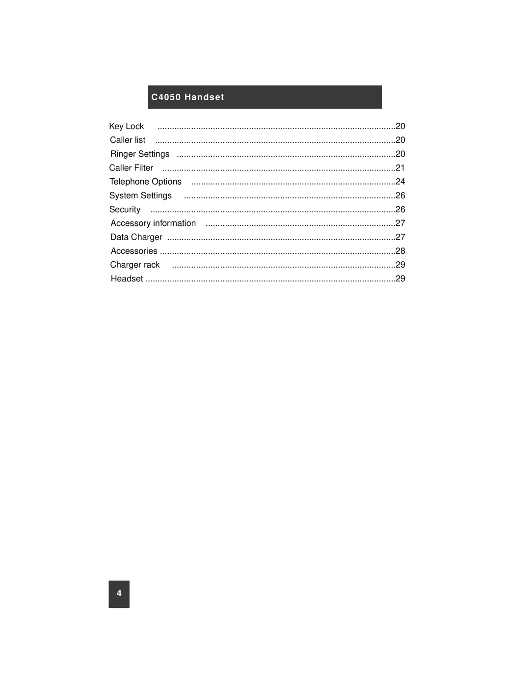 Nortel Networks instruction manual C4050 Handset 