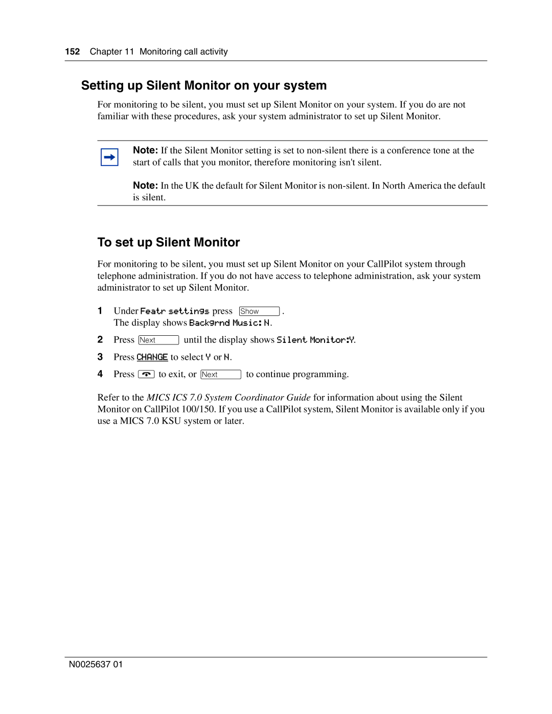 Nortel Networks Call Center Telephone manual Setting up Silent Monitor on your system, To set up Silent Monitor 