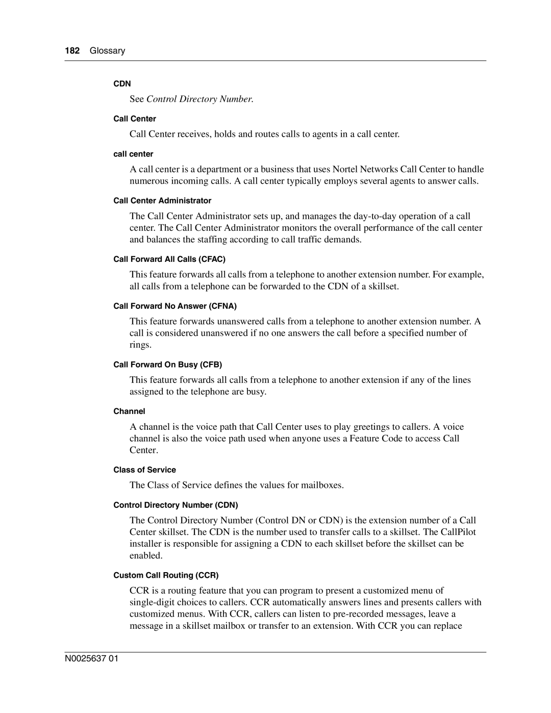 Nortel Networks Call Center Telephone Call Center Administrator, Call Forward All Calls Cfac, Call Forward No Answer Cfna 