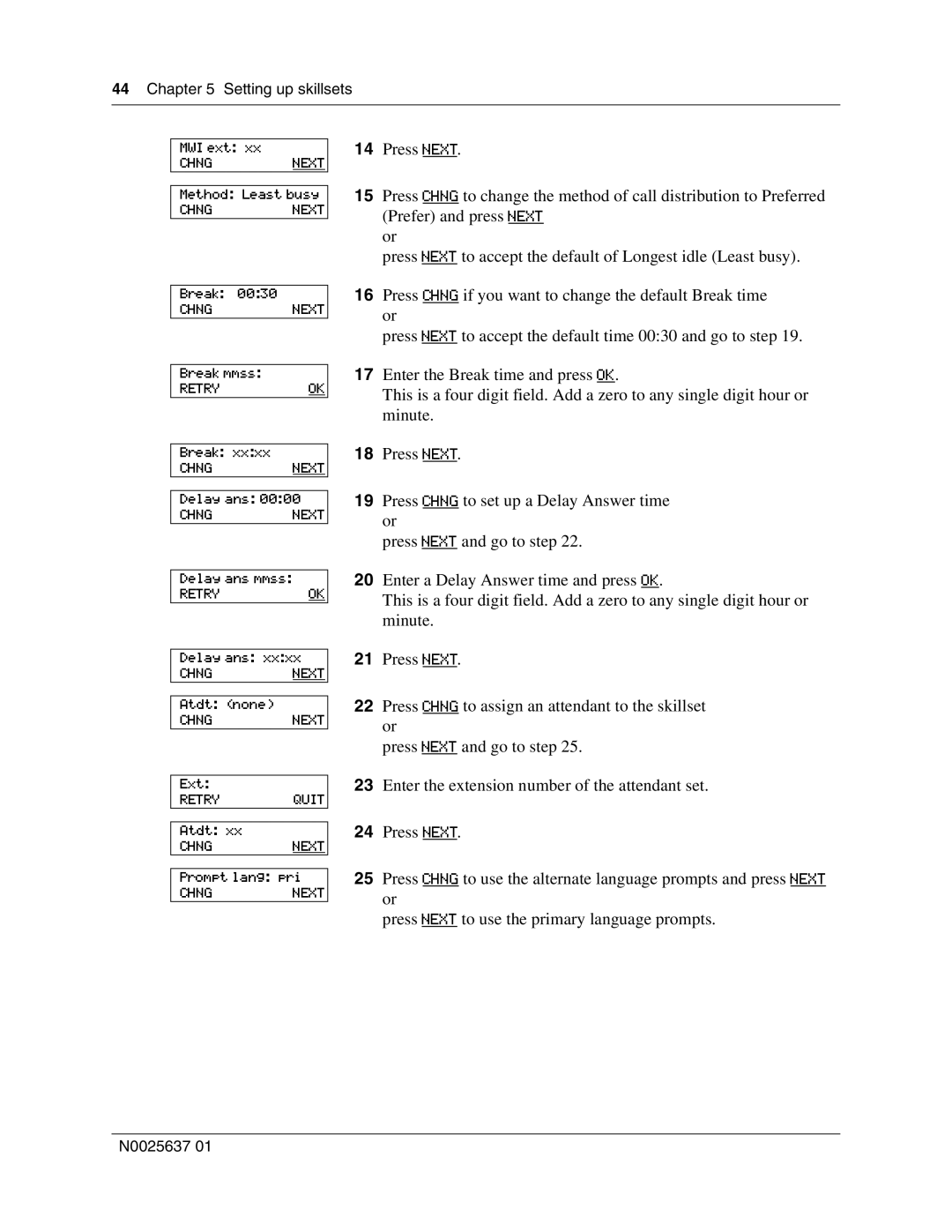 Nortel Networks Call Center Telephone manual Retry Quit 