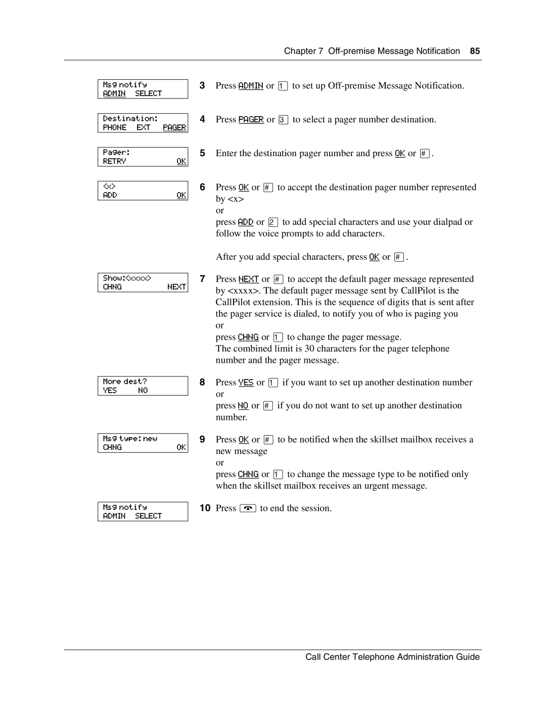 Nortel Networks Call Center Telephone manual Retryok Addok 