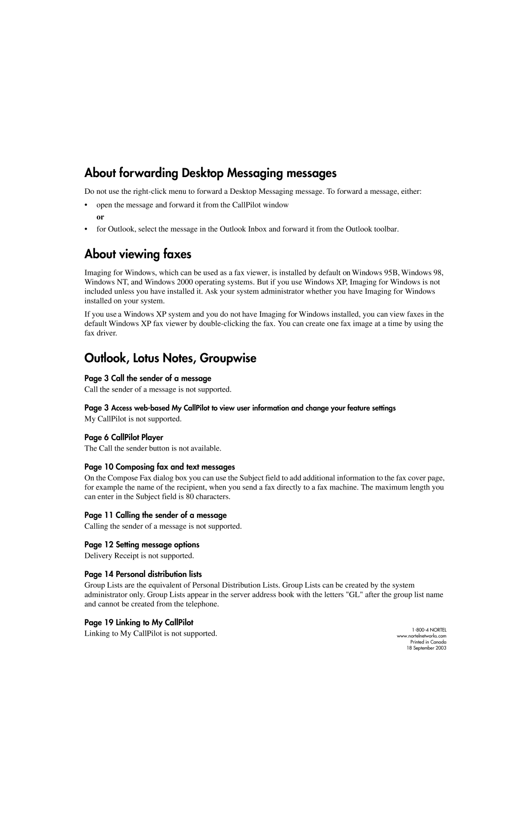 Nortel Networks CallPilot 2.0 manual About forwarding Desktop Messaging messages 