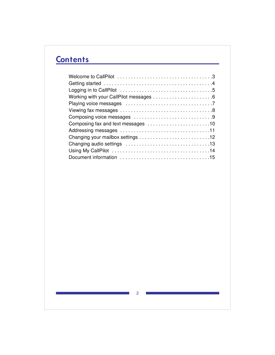 Nortel Networks CallPilot 2.0 manual Contents 