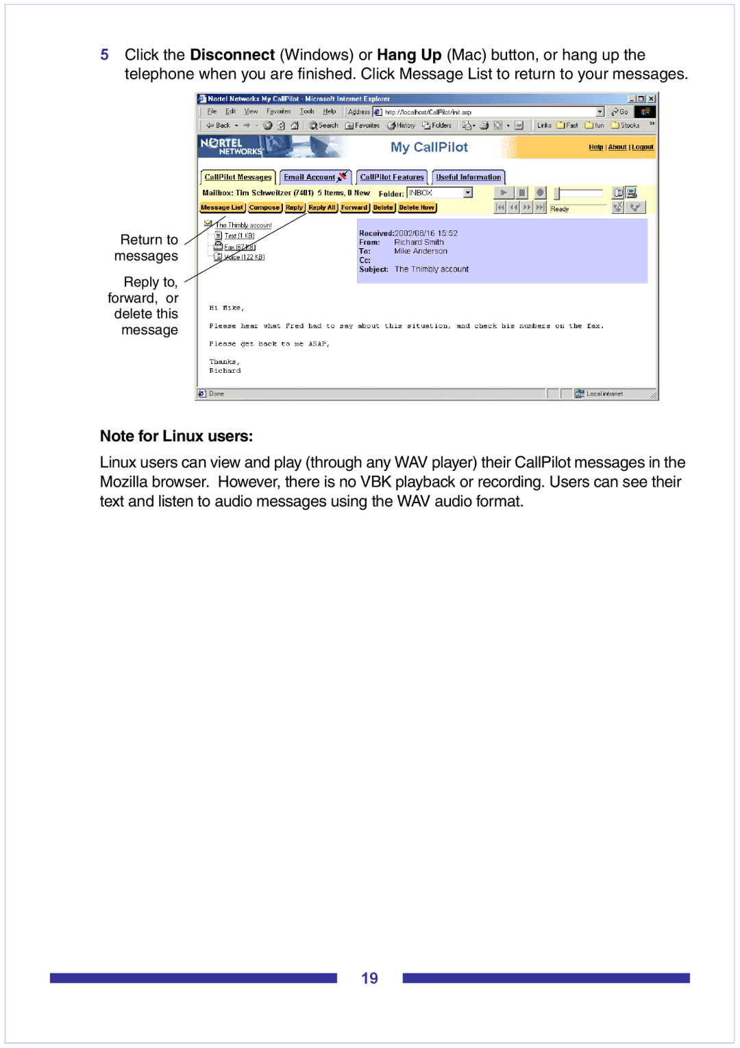 Nortel Networks CallPilot Desktop Messaging manual 