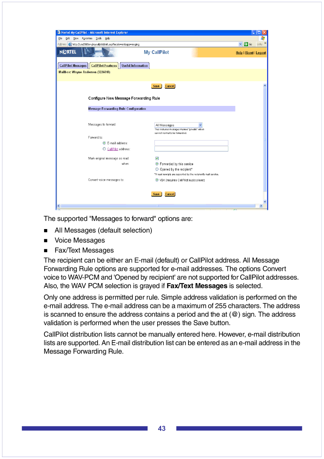 Nortel Networks CallPilot Desktop Messaging manual 