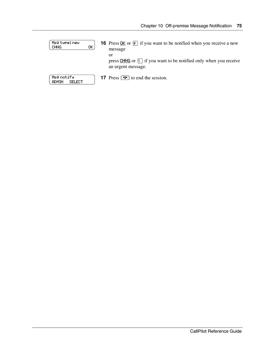 Nortel Networks CallPilot manual An urgent message 