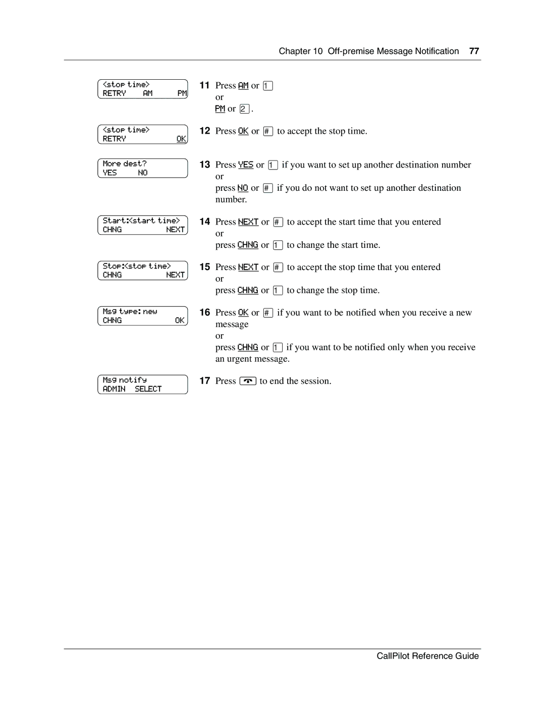 Nortel Networks CallPilot manual Retry AM PM 