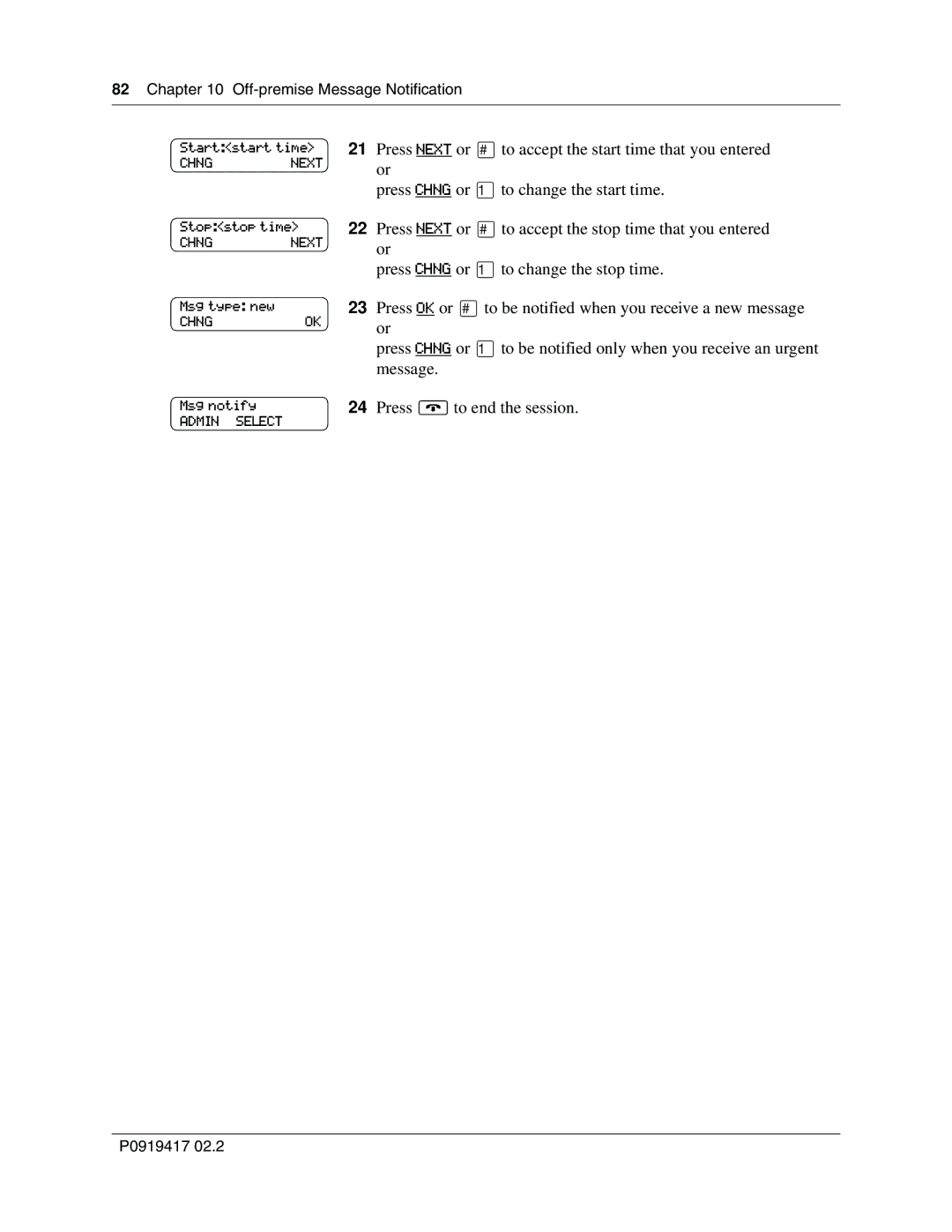 Nortel Networks CallPilot manual Chngnext 