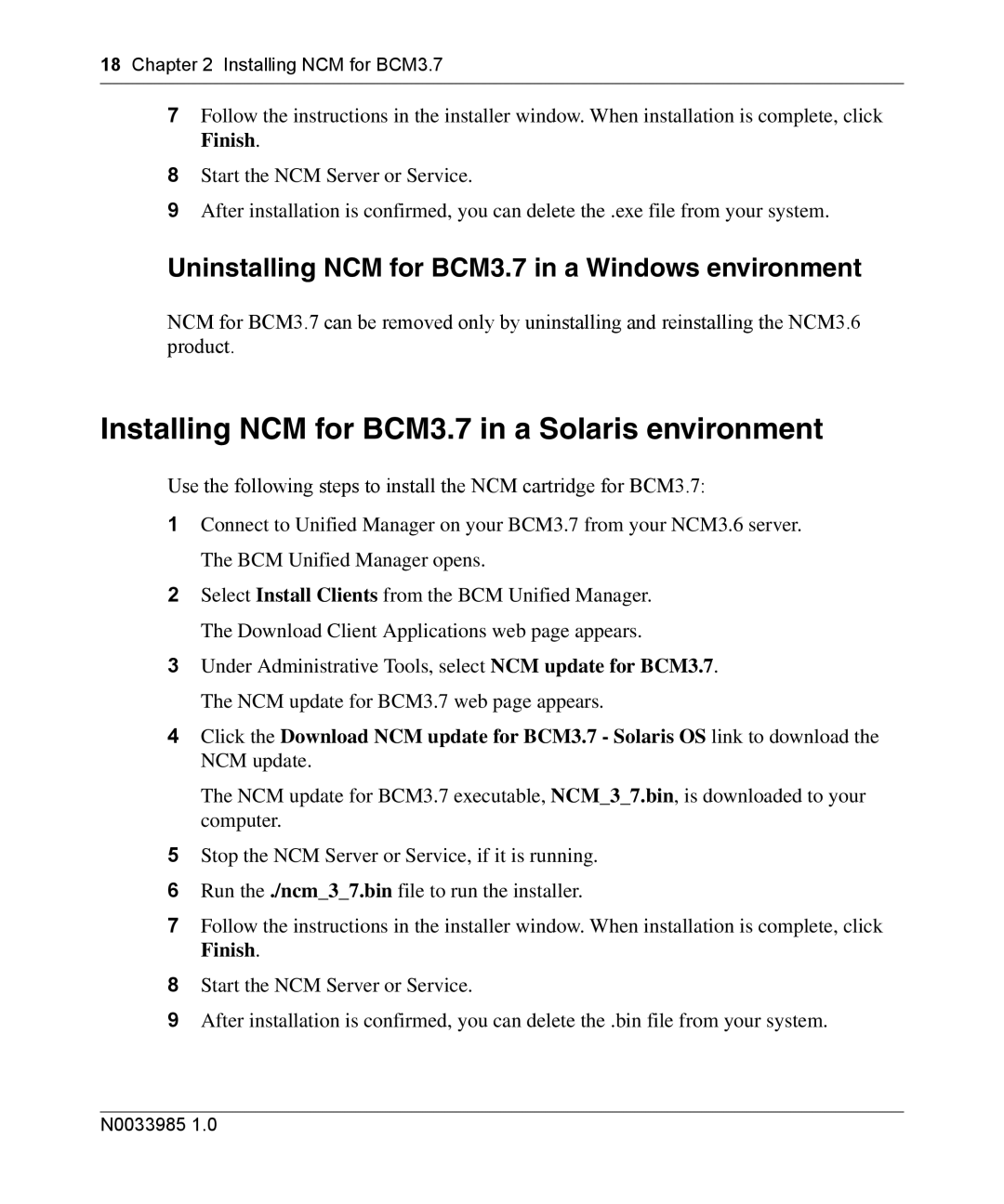 Nortel Networks Cartridge manual Installing NCM for BCM3.7 in a Solaris environment 