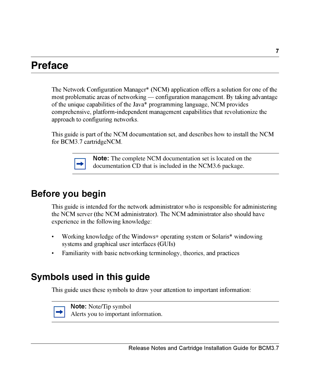 Nortel Networks Cartridge manual Preface, Symbols used in this guide 