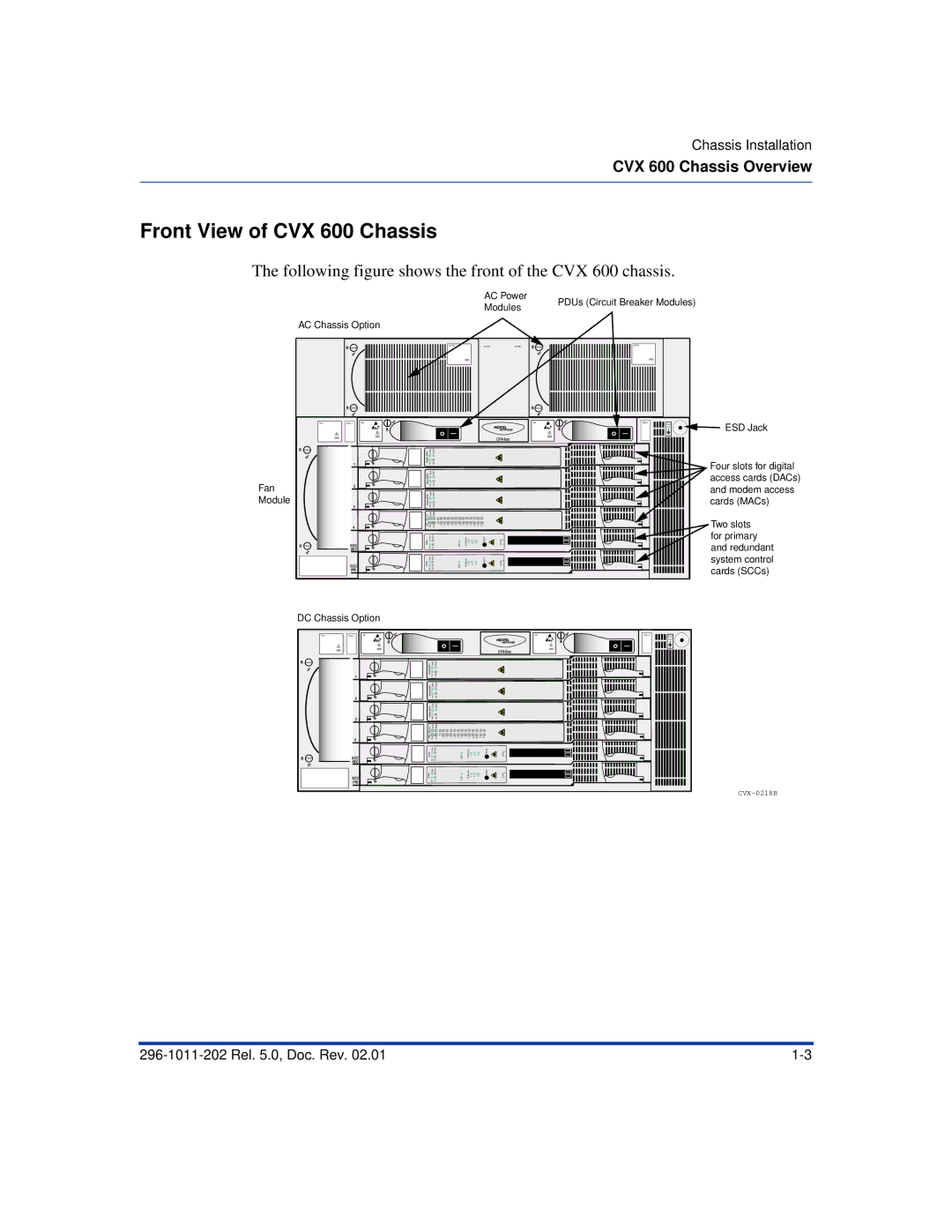 Nortel Networks manual Front View of CVX 600 Chassis, Following figure shows the front of the CVX 600 chassis 