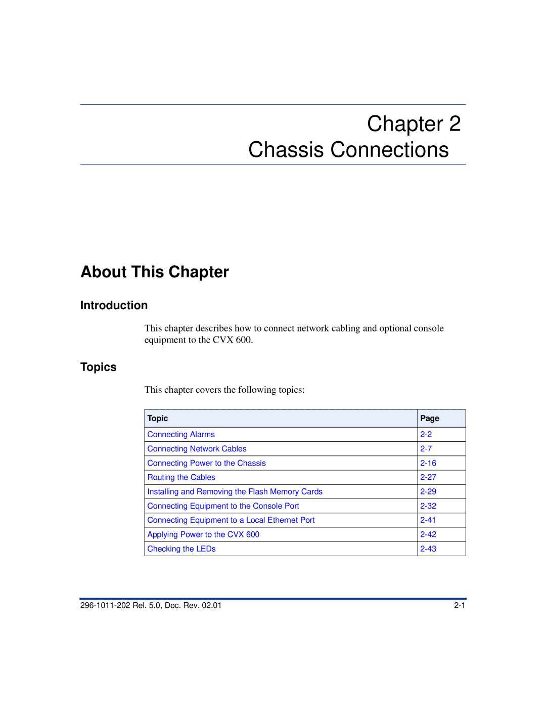 Nortel Networks CVX 600 manual Chapter Chassis Connections 