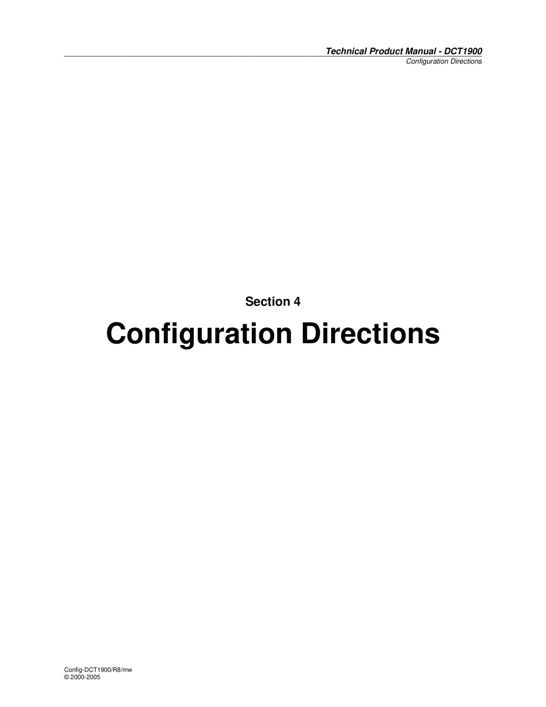 Nortel Networks DCT1900 manual Configuration Directions 