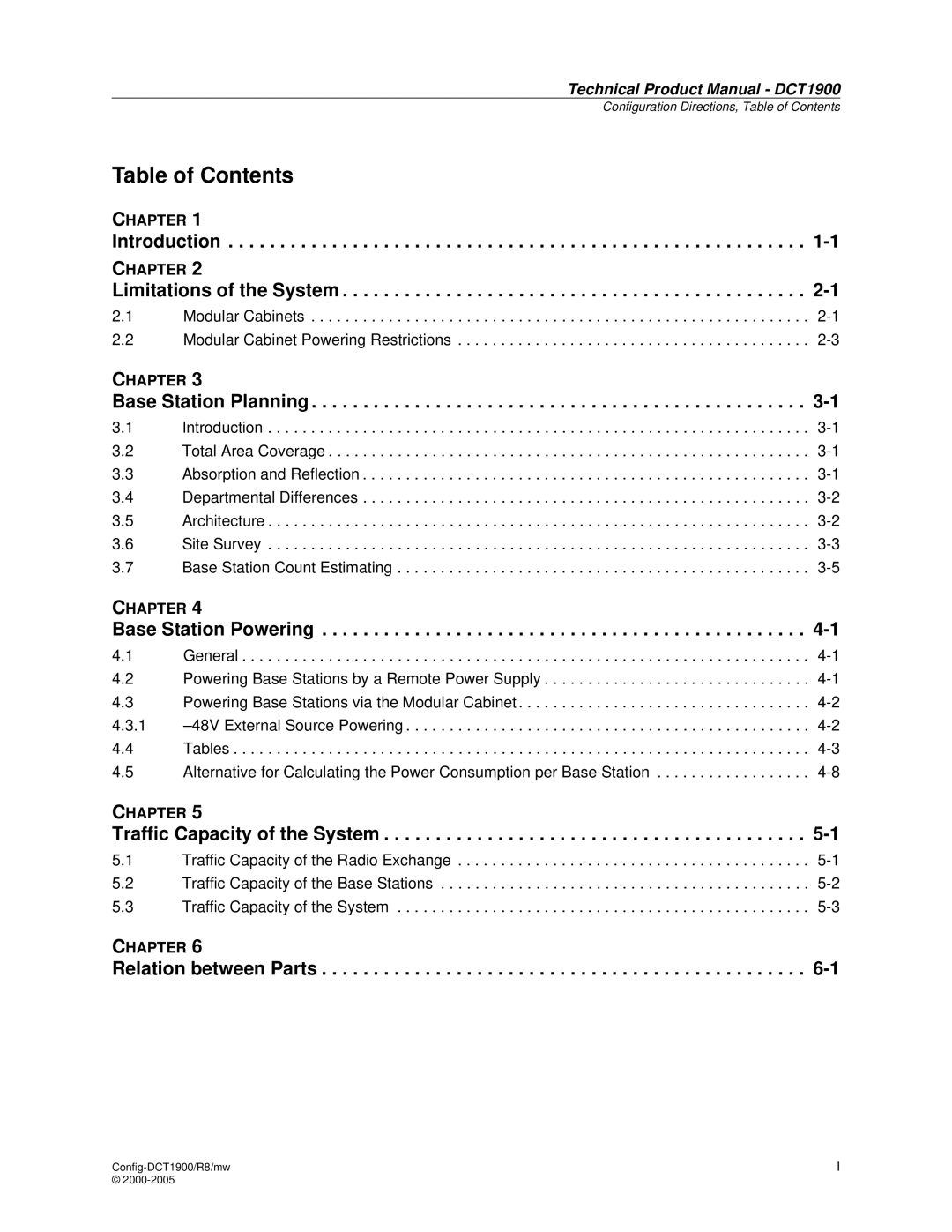 Nortel Networks DCT1900 Limitations of the System, Base Station Planning, Base Station Powering, Relation between Parts 