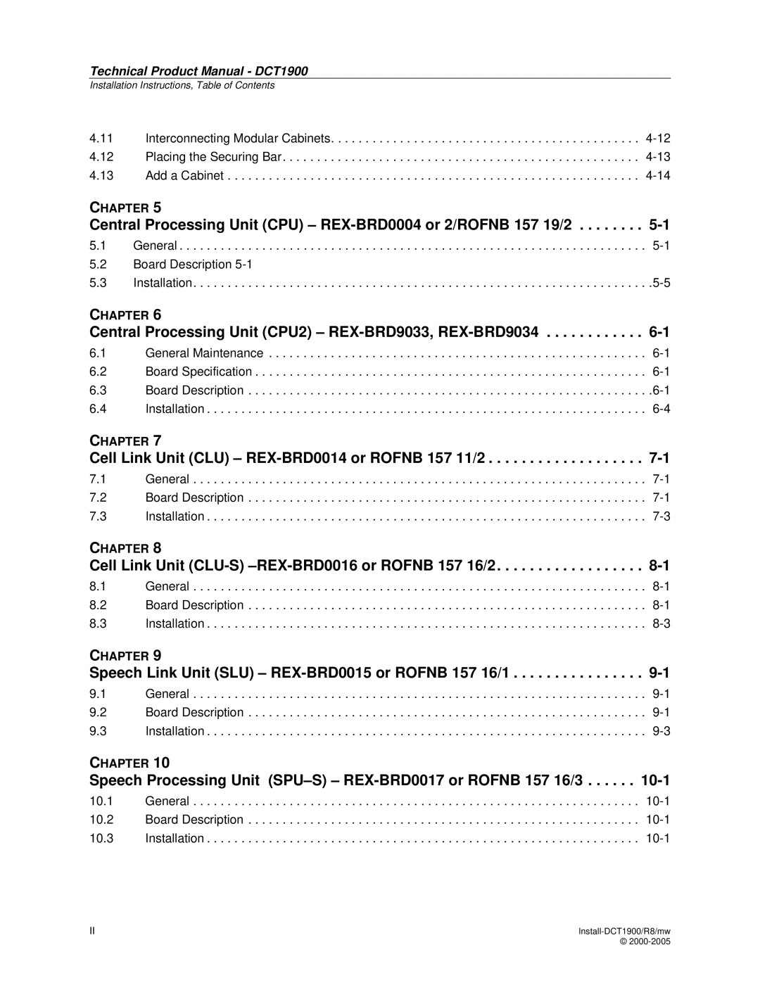 Nortel Networks DCT1900 manual Central Processing Unit CPU REX-BRD0004 or 2/ROFNB 157 19/2 