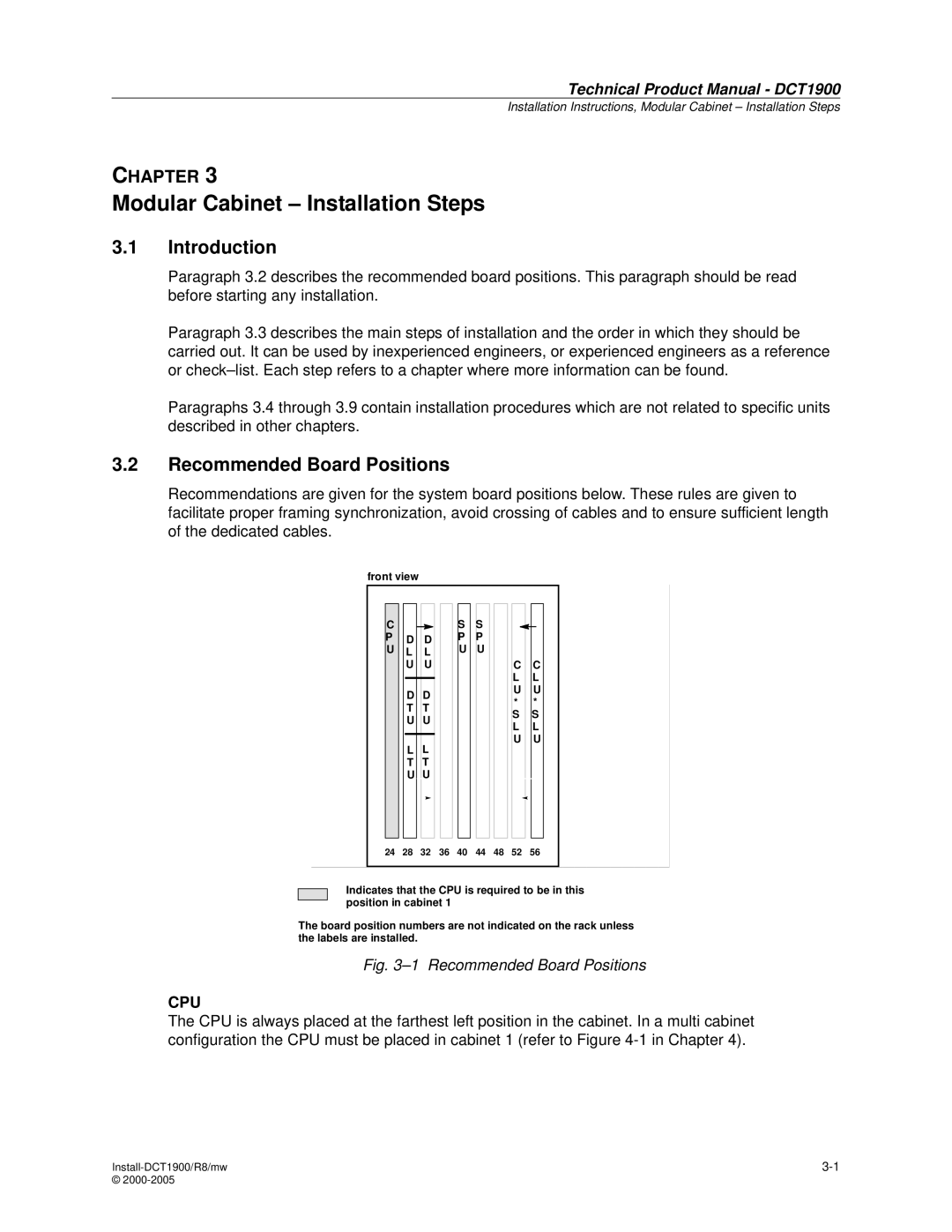 Nortel Networks DCT1900 manual Modular Cabinet Installation Steps, Recommended Board Positions 