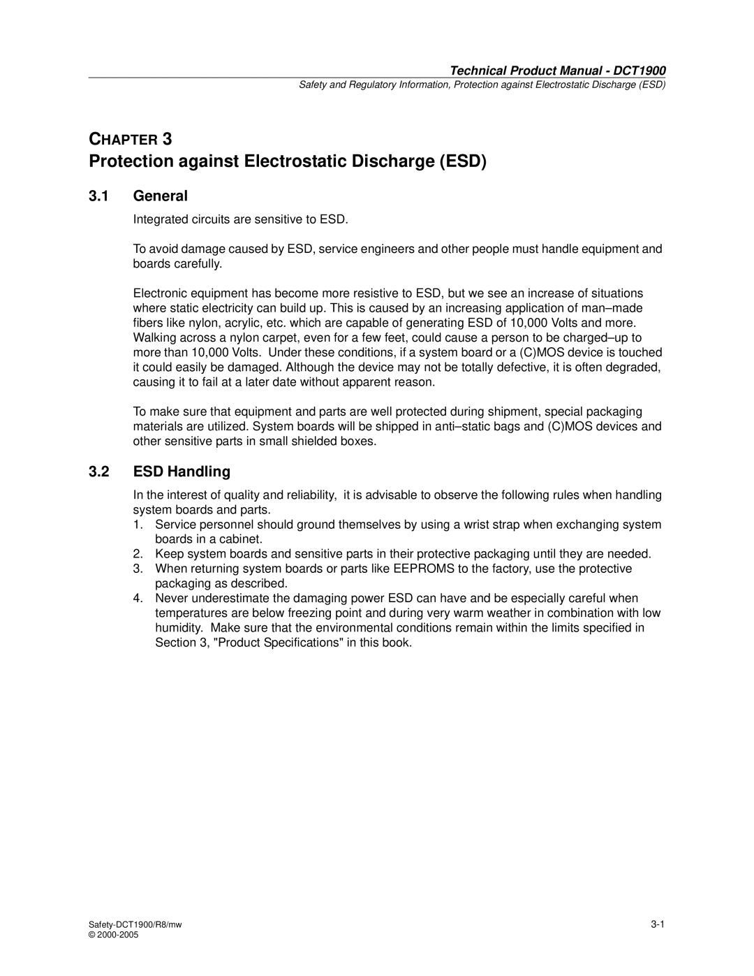 Nortel Networks DCT1900 manual Protection against Electrostatic Discharge ESD, ESD Handling 