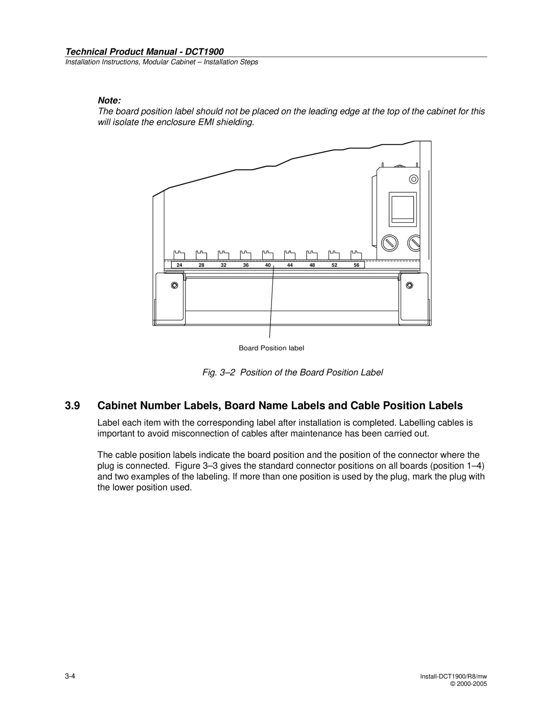 Nortel Networks DCT1900 manual Position of the Board Position Label 