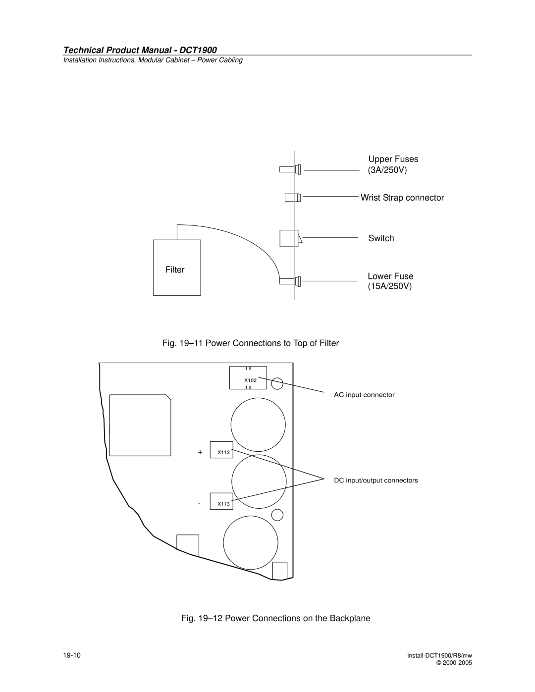 Nortel Networks DCT1900 manual Power Connections to Top of Filter 