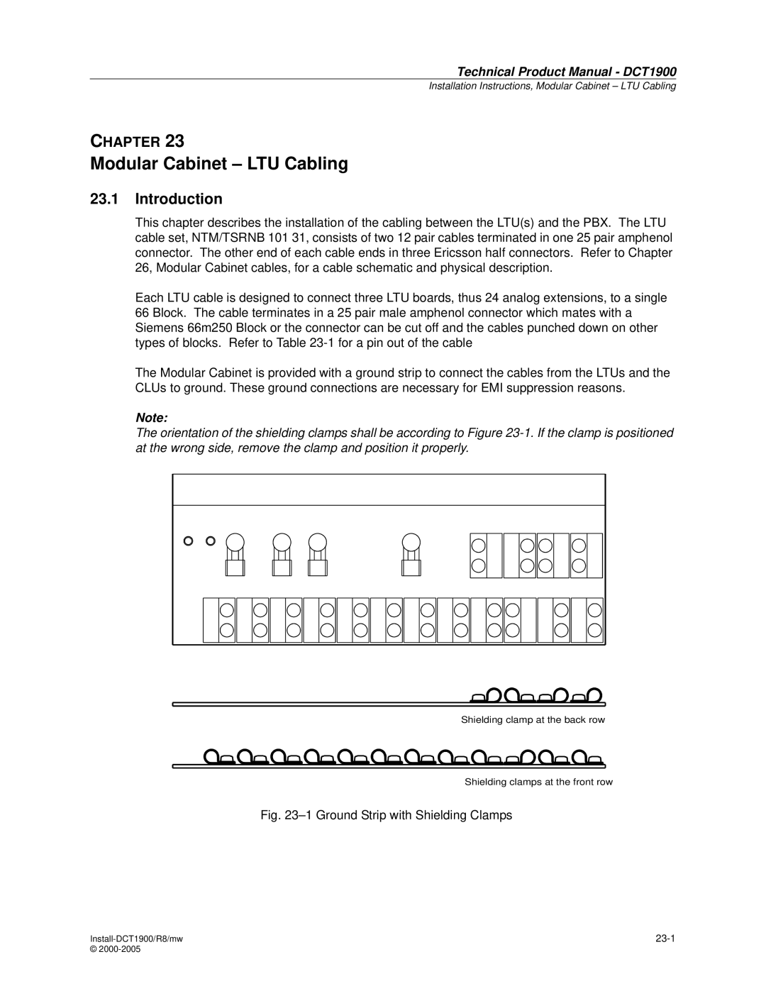 Nortel Networks DCT1900 manual Modular Cabinet LTU Cabling, Introduction 