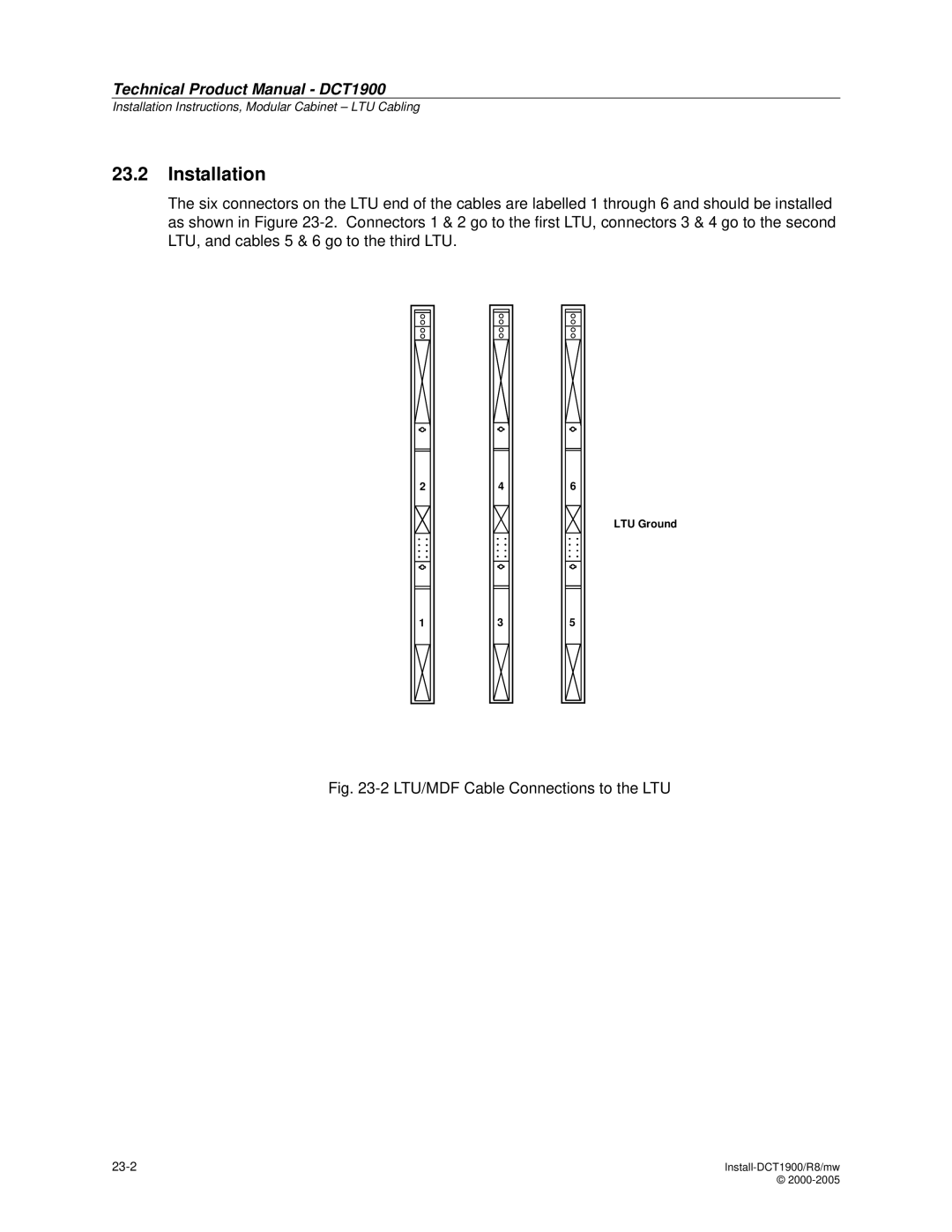 Nortel Networks DCT1900 manual LTU/MDF Cable Connections to the LTU 