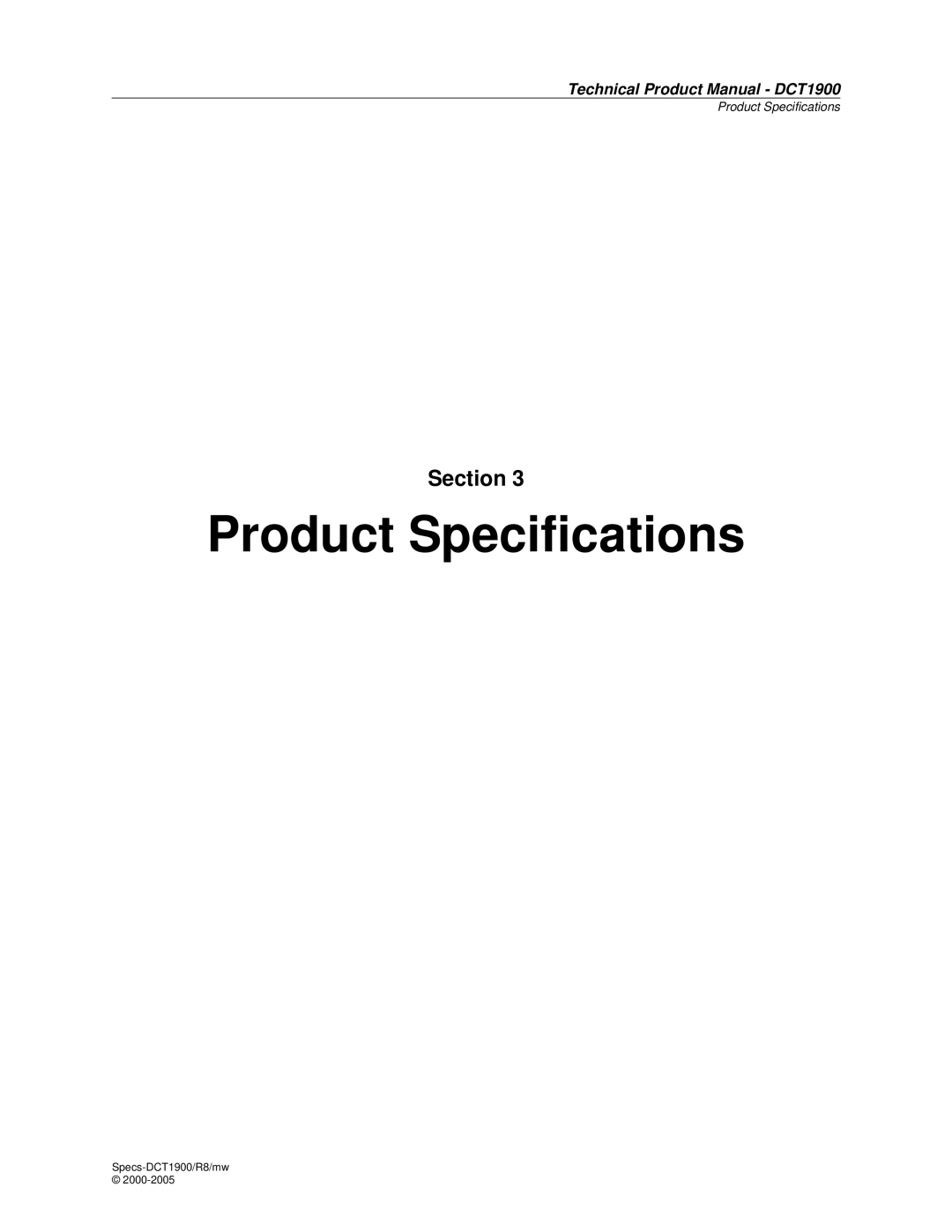 Nortel Networks DCT1900 manual Product Specifications 