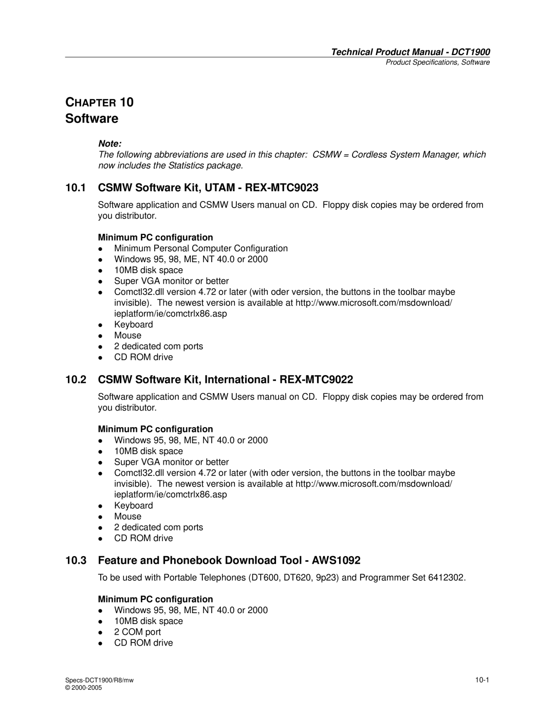 Nortel Networks DCT1900 manual Csmw Software Kit, Utam REX-MTC9023, Csmw Software Kit, International REX-MTC9022 