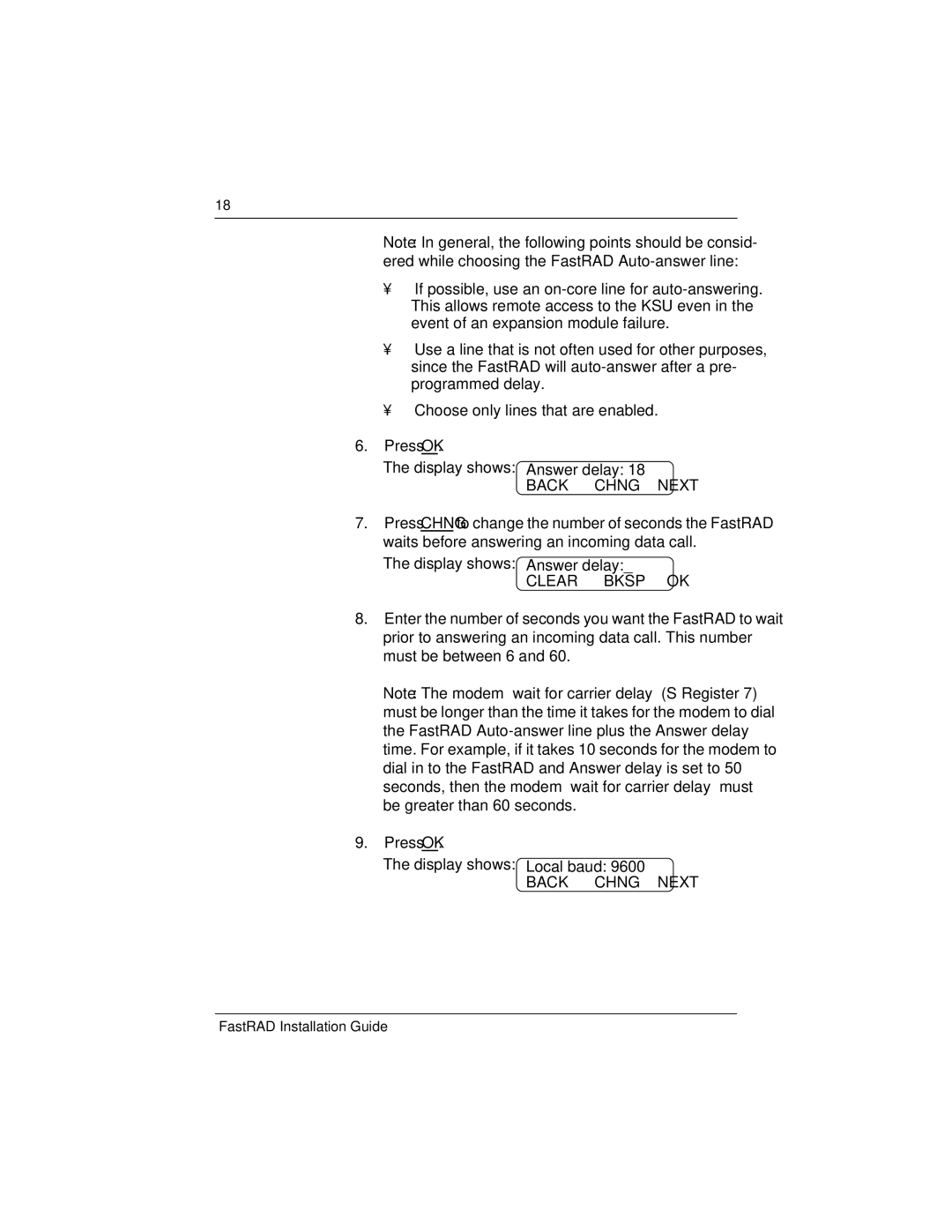 Nortel Networks FastRad manual Answer delay 