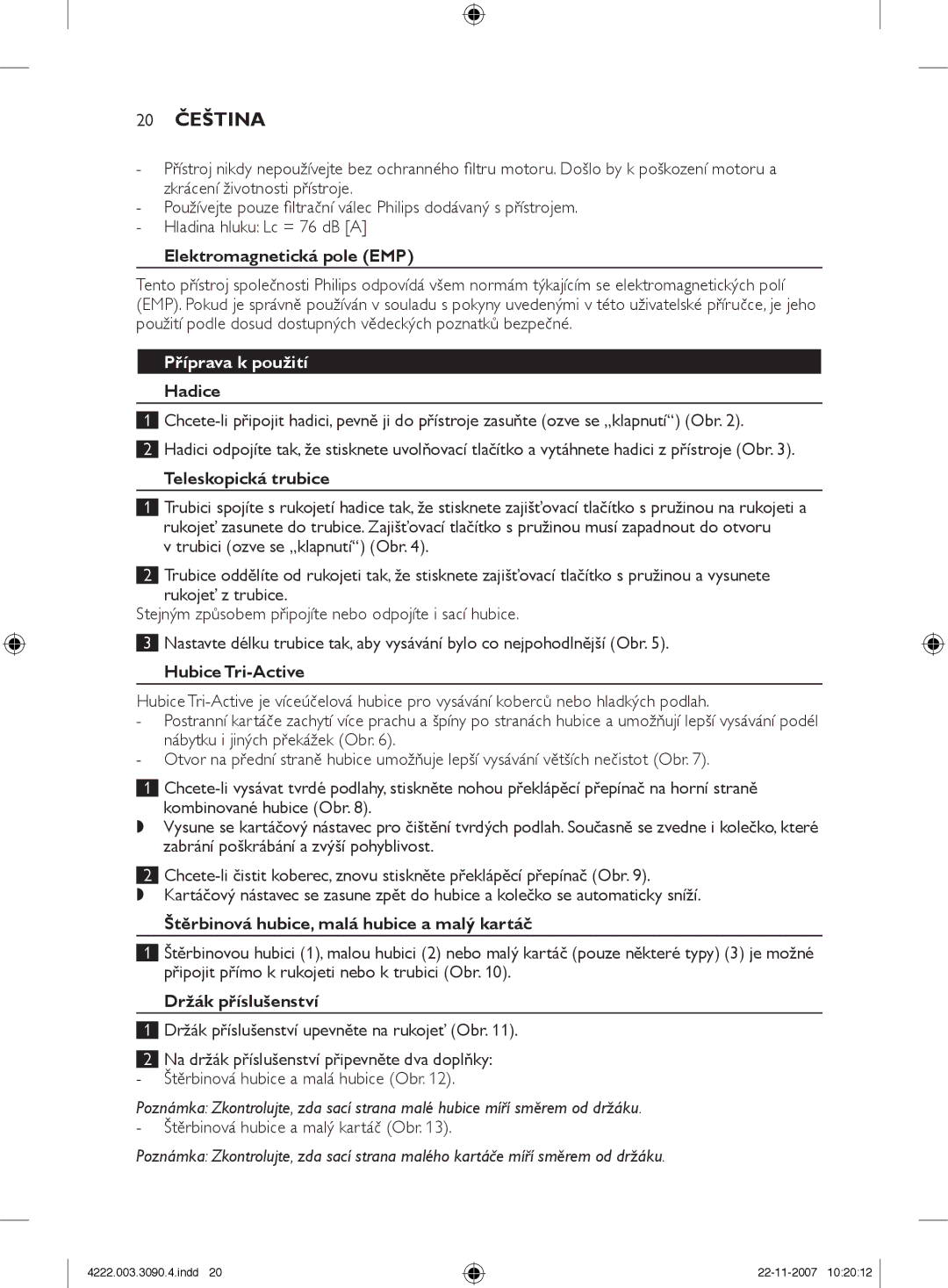 Nortel Networks FC9219 - FC9200 manual 20 Čeština, Příprava k použití 