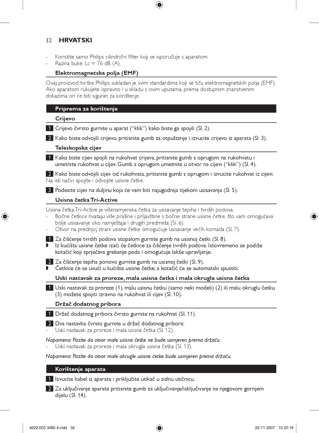 Nortel Networks FC9219 - FC9200 manual Hrvatski, Priprema za korištenje, Korištenje aparata 