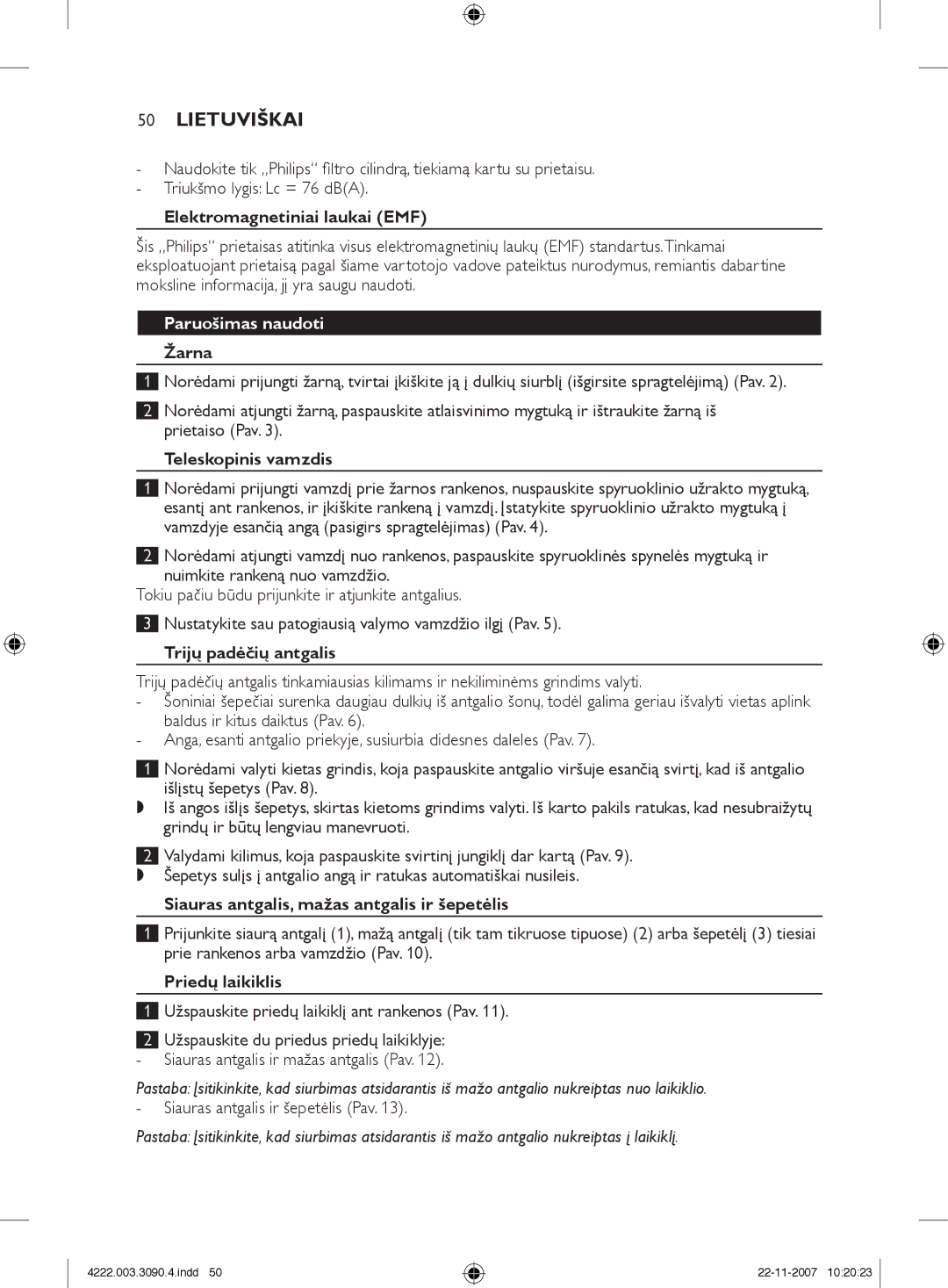 Nortel Networks FC9219 - FC9200 manual Lietuviškai, Paruošimas naudoti 