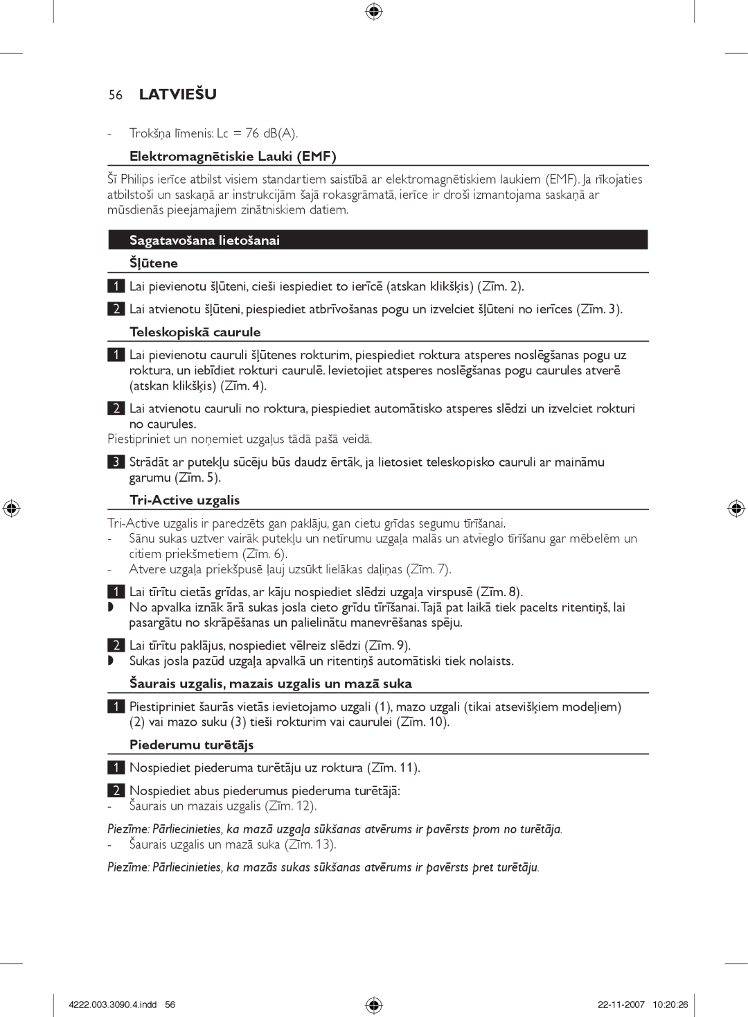 Nortel Networks FC9219 - FC9200 manual Latviešu, Sagatavošana lietošanai Šļūtene 