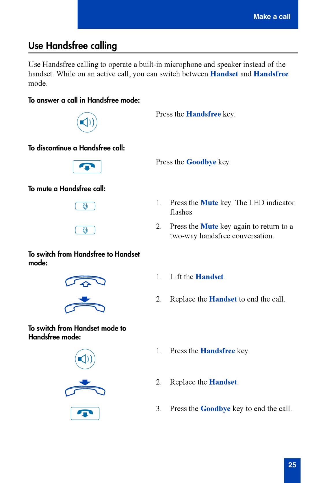 Nortel Networks i2002 manual Use Handsfree calling 