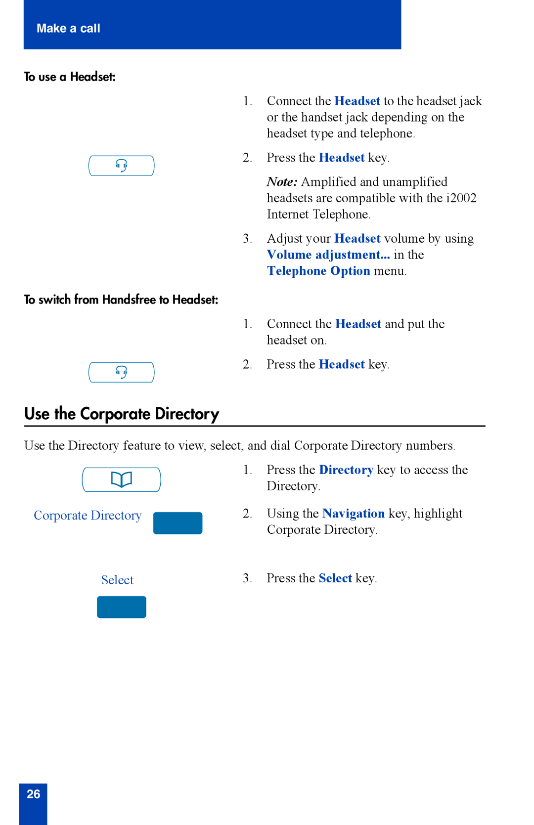 Nortel Networks i2002 manual Use the Corporate Directory, Select 