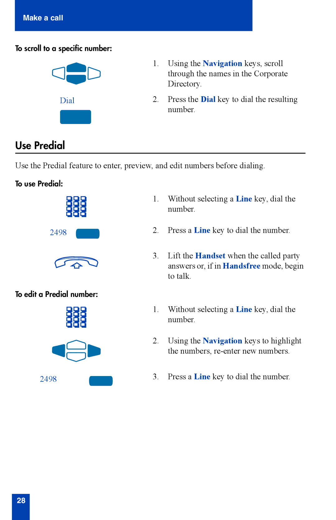 Nortel Networks i2002 manual Use Predial, 2498 