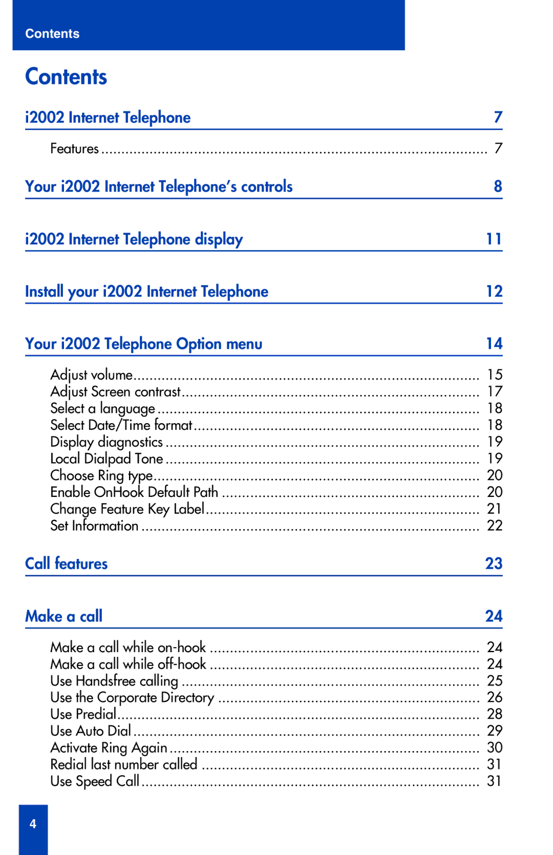 Nortel Networks i2002 manual Contents 