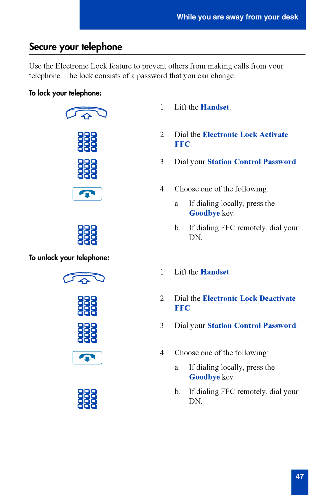 Nortel Networks i2002 manual Secure your telephone 