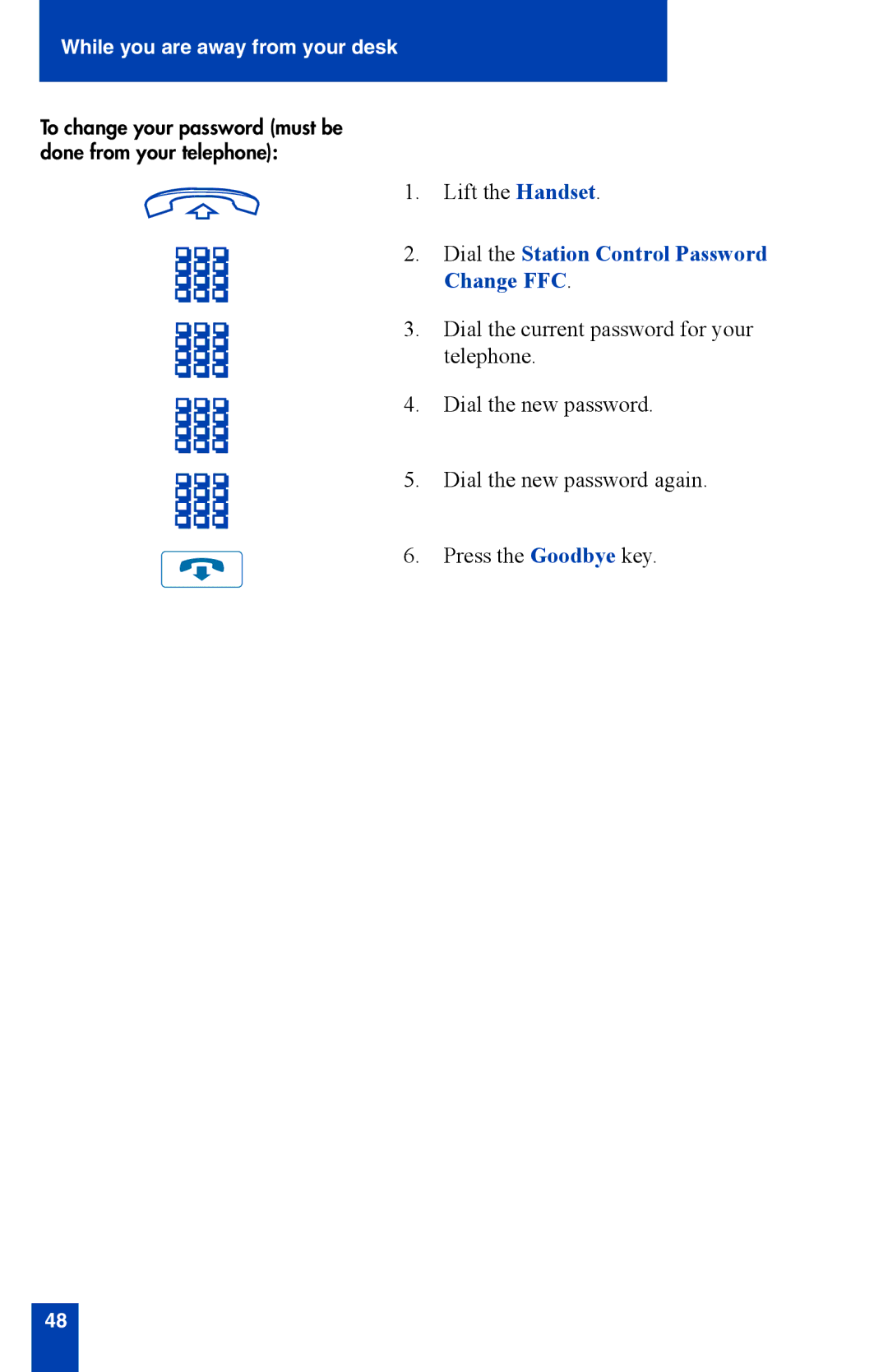 Nortel Networks i2002 manual Dial the Station Control Password Change FFC 