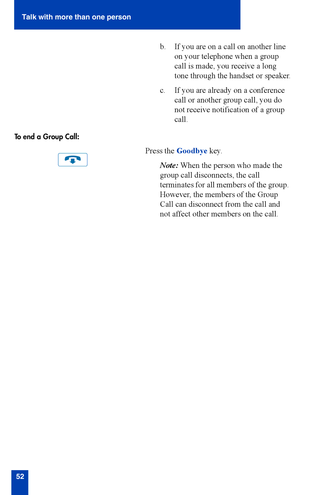 Nortel Networks i2002 manual To end a Group Call 