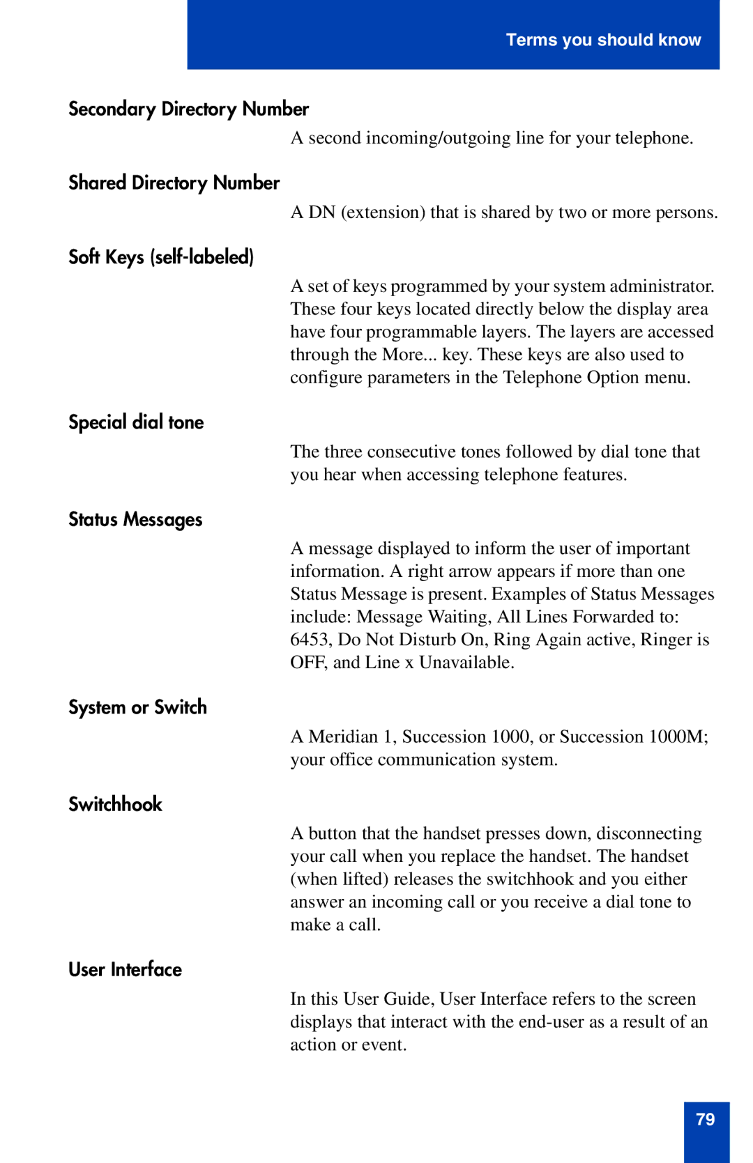 Nortel Networks i2002 manual Secondary Directory Number 