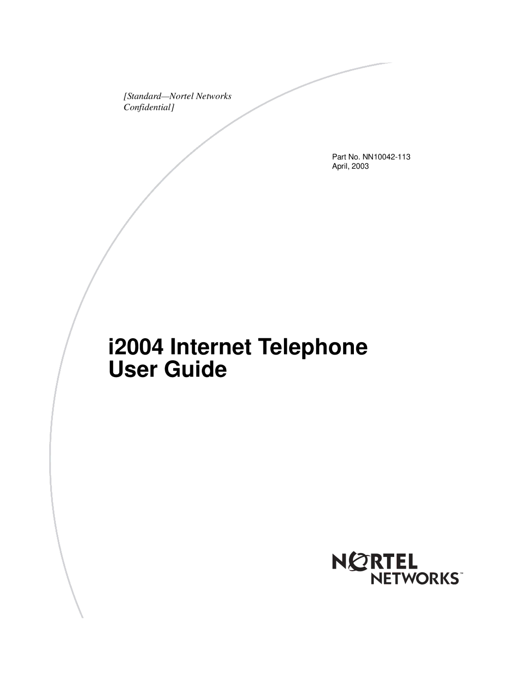 Nortel Networks i2004 manual I2004 Internet Telephone User Guide 