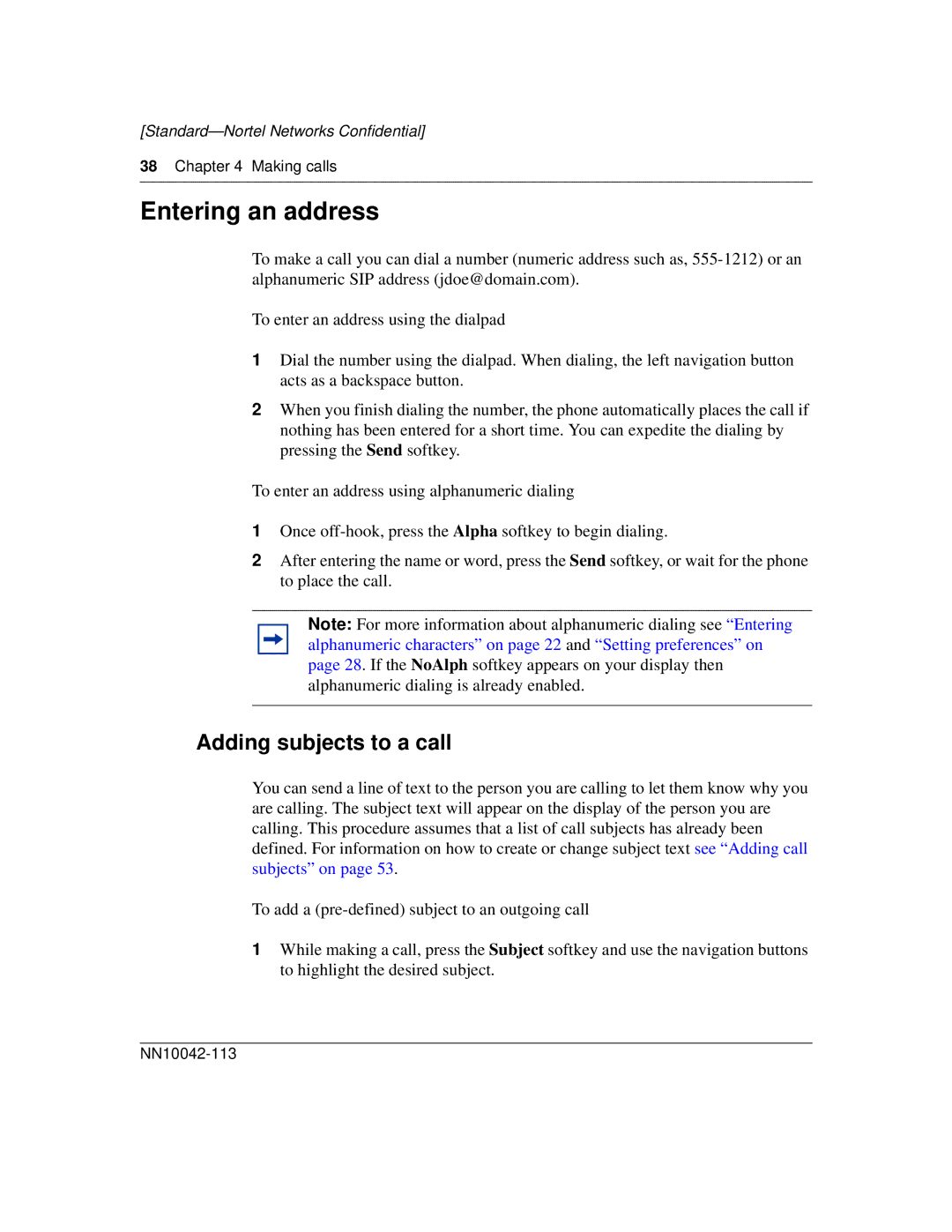 Nortel Networks i2004 manual Entering an address, Adding subjects to a call 