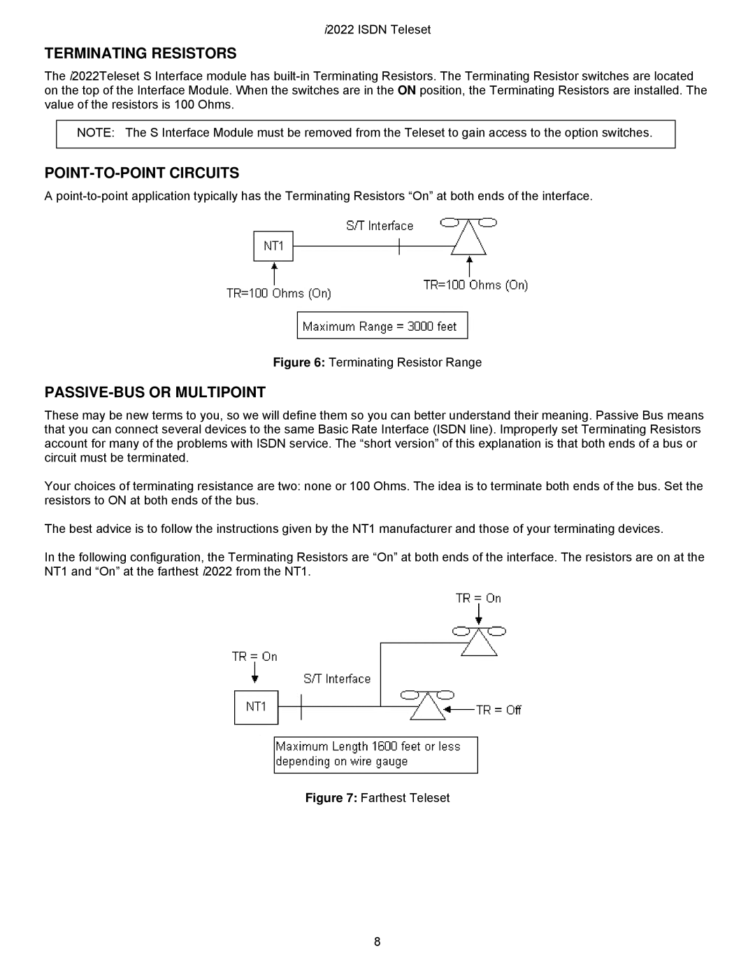 Nortel Networks i2022 Series manual Terminating Resistors, POINT-TO-POINT Circuits, PASSIVE-BUS or Multipoint 