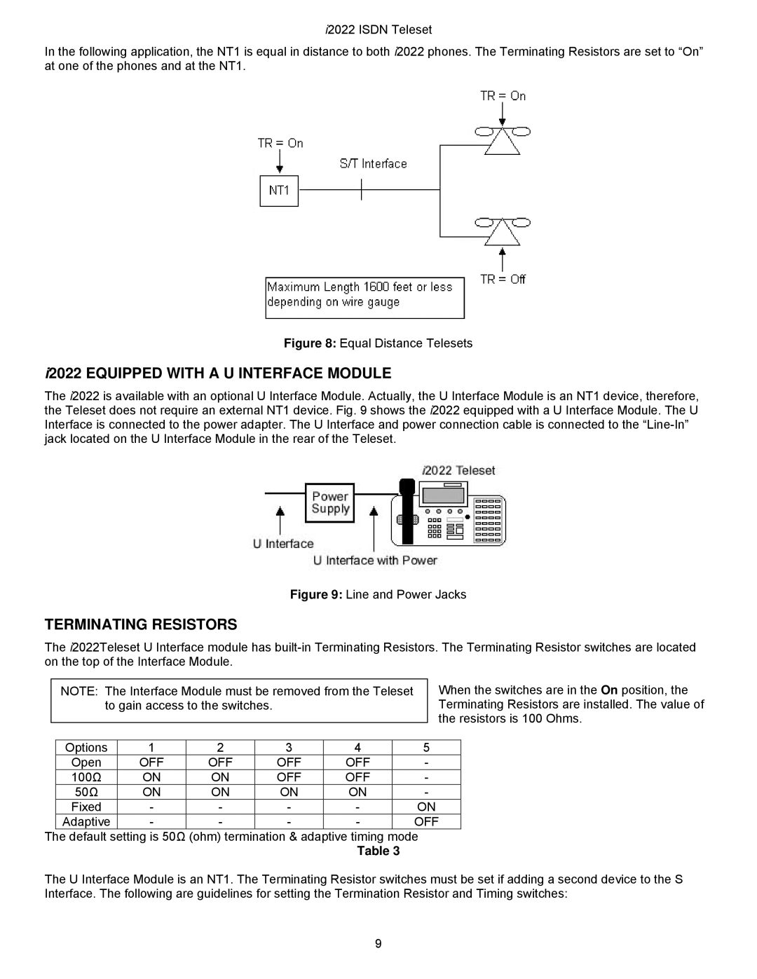 Nortel Networks i2022 Series manual I2022 Equipped with a U Interface Module 