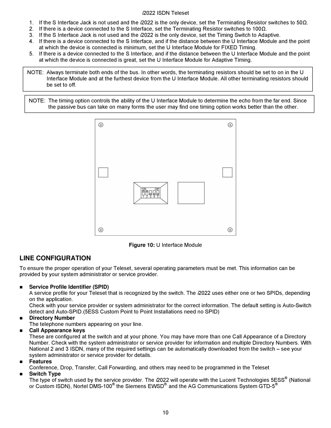 Nortel Networks i2022 Series manual Line Configuration 