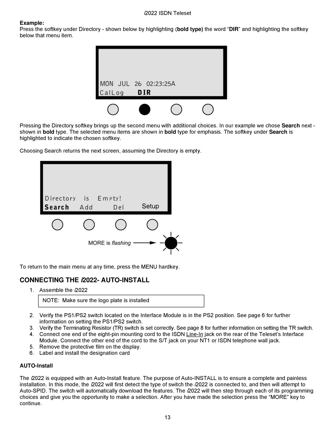 Nortel Networks i2022 Series manual Example, AUTO-Install 