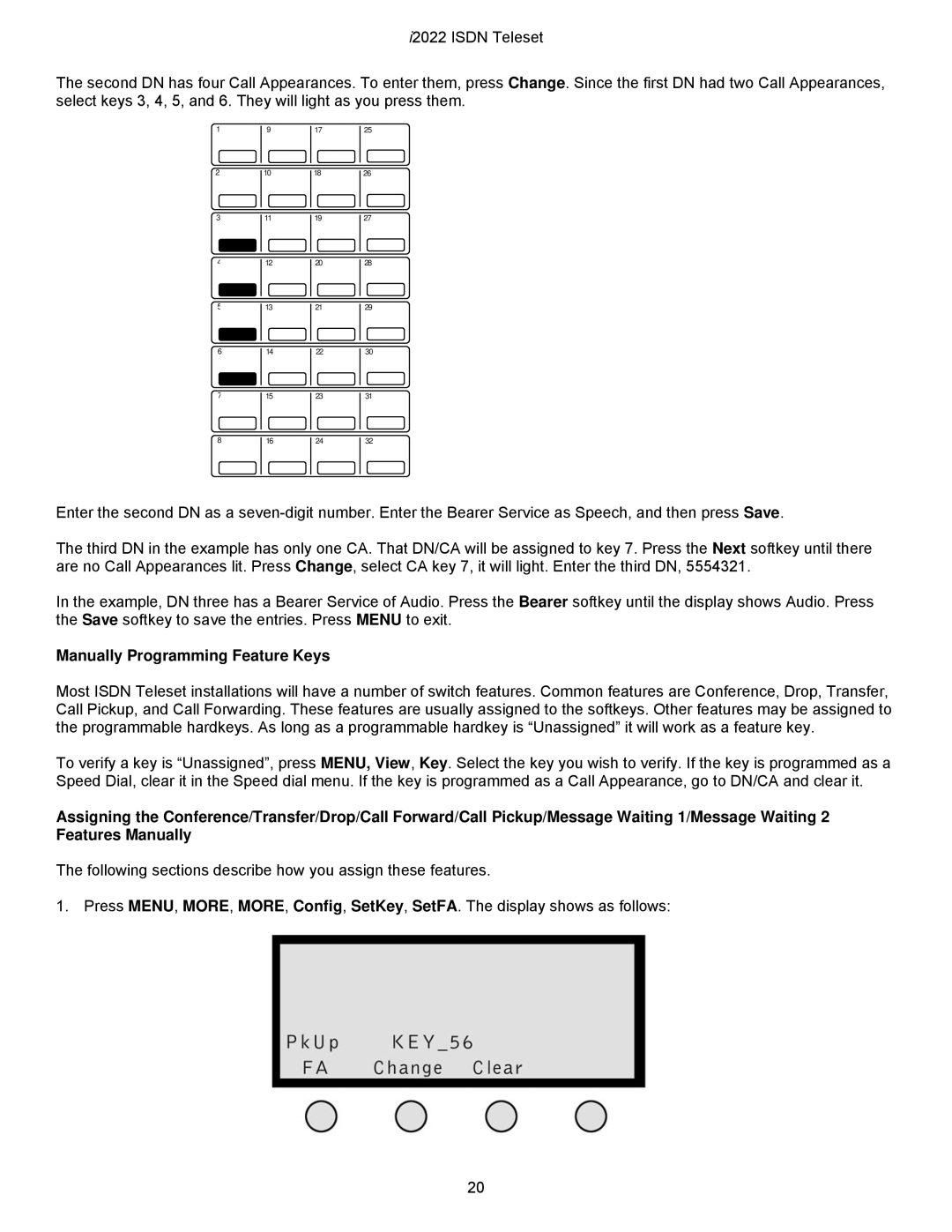 Nortel Networks i2022 Series manual Manually Programming Feature Keys 